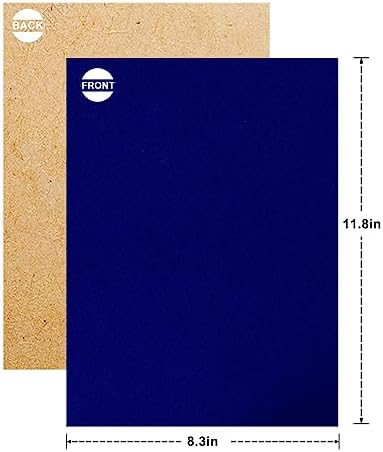 Mesheshe 10PCS Self Adhesive Felt, DIY Self Adhesive Fabric for Art & Crafts, Peel and Stick Felt for Drawer/Jewelry Box Felt Liner, A4 Size (8.3" x 11.8", Blue)