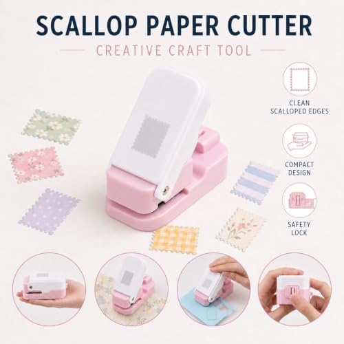 CYFUN DESIGN Stamp Punch, 1x0.8inch Rectangle Stamp Cutter Hole Puncher, Perforated Craft Punches for Junk Journal & Scrapbooking, Stackable Design with Alignment Cutout for Precise Positioning