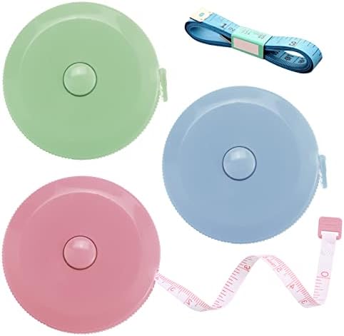 Tape Measures Retractable, Fabric Measuring Tape, 60 Inch Small Sewing Tape Measure for Craft Nursing Medical Travel(3 Pack/Green,Blue,Pink)
