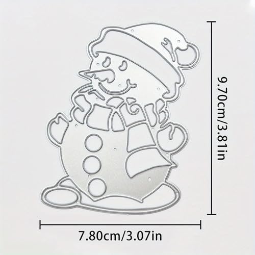 Lapoo Christmas Metal Cutting Die for Scrapbooking, 3D Backgrounds Frame Cutting Dies DIY Album Card Making Decor Paper Metal Die Cuts Party Wedding Decorations (Snowman 3.8 x 3.1 in)