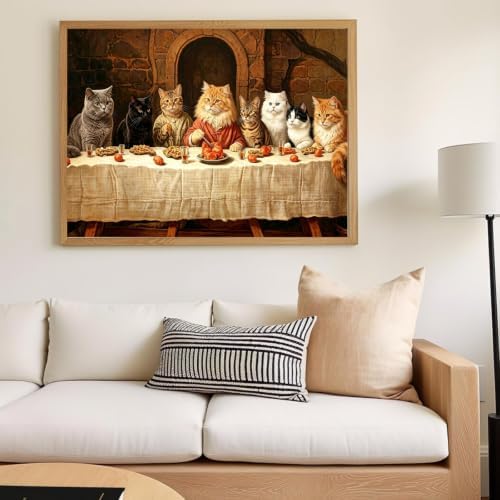 xcemhil Cat Paint by Numbers Kit for Adults, Paint by Numbers for Adult, Acrylic Paint by Number Kits Suitable for Home Wall Art Decor Gifts 16x20 Inch