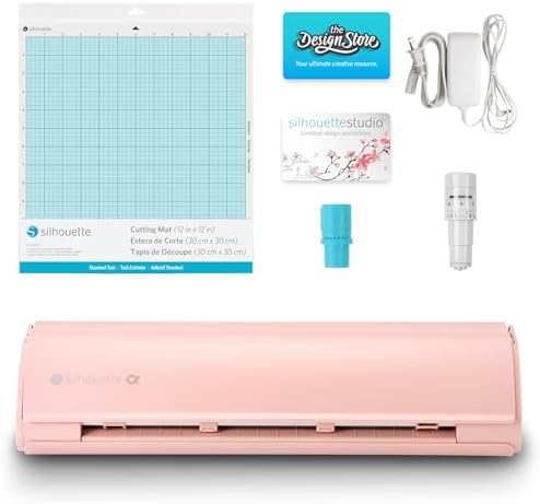 Silhouette America Cameo 5 Alpha (α) - Smart Cutting Machine for Print & Cut - Quiet Operation with AutoBlade, Studio Software, Cutting Mat- Vinyl, Paper & Fabric Compatible - Matte Pink