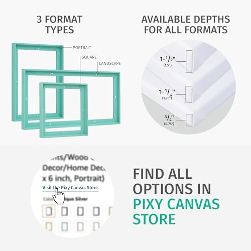 Pixy Canvas Floater Frame 9x27 for 3/4 (0.75) inch Deep Canvas Paintings/Canvas Prints/Wood Canvas Panels/Wall Art/Wall Decor/Home Decor/Artwork (Champagne, 9 x 27 inch, Portrait)