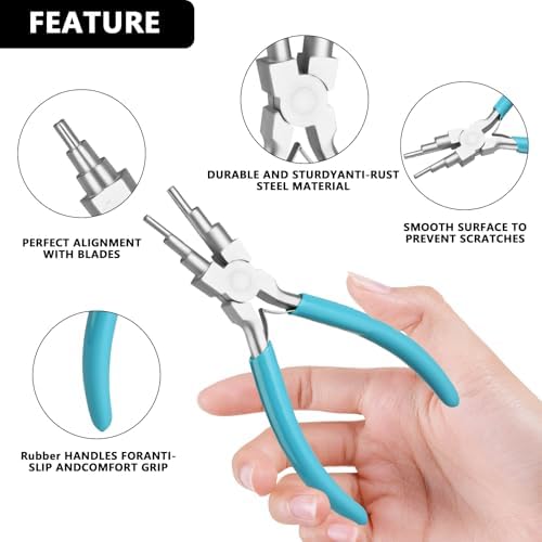 2 Pieces 6 in 1 Jewelry Pliers Jewelry Making Tool, Looper Pliers