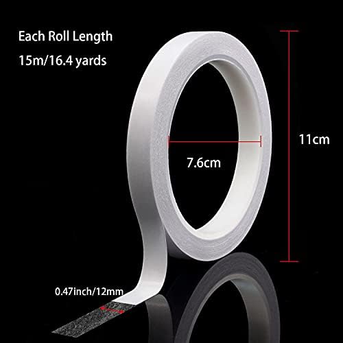 Double Sided Tape for Crafts Gifts Arts Photography Scrapbooking Tear-by-Hand,Paper Backing 1/2 Inch (11 Rolls)