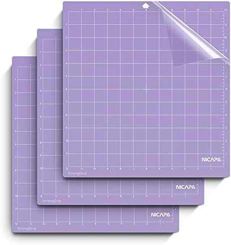 Cutting Mat for Silhouette Cameo 3/2/1 Strong-Grip,12x12 inch 3pack) Adhesive&Sticky Non-Slip Flexible Square Gridded Purple Cut Mats Replacement Accessories Set matts Vinyl Craft Sewing