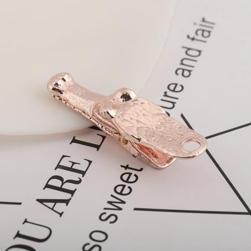 Vintage Crocodile Head Journal Clip - 3.4 Inch Heavy Duty Alligator Metal Book Clip Pin, Solid Decorative Bookmark Paper Organizer Notebook Holder Planner for Home Office Desk