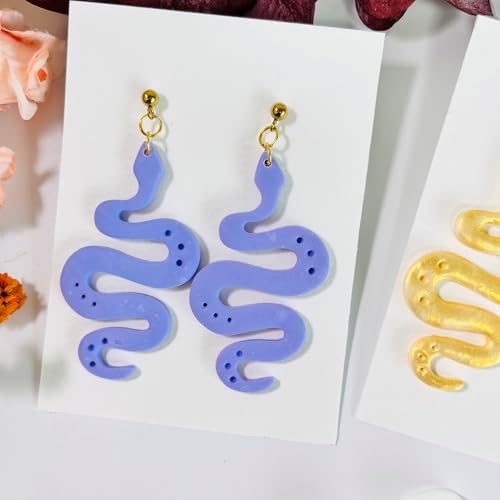Xaekicr Polymer Clay Cutter Snake Shape – Curvy Clay Earring Cutter for Polymer Clay Jewelry, Bold Clay Tools for DIY Earrings, Halloween Crafts and Y2K Accessories