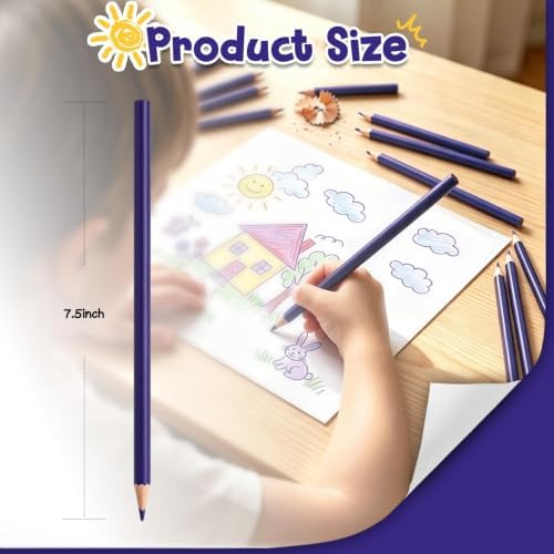 24 PCS Purple Colored Pencils, Pre-sharpened Professional Wooden Art Pencils Set for Artists Painting | Premium Drawing Sketching Supplies
