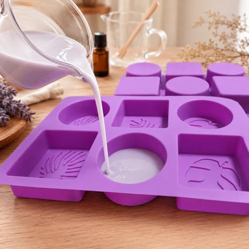 2 Pack Tropical Leaf Silicone Soap Mold Tropical Leaf Embossed Soap Making Mold Monstera Silicone Mold Palm Leafs Mold Handmade Soap Mold for Soap Candle Lotion Bath Bombs Resin Cake Chocolate Candy