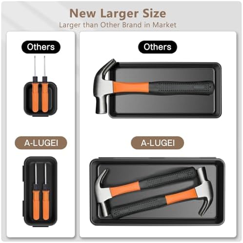 A-LUGEI【𝟱𝟴𝗣𝗰𝘀】【5 Size】 Tool Box Organizer Tray Divider Set, 【Black】 Desk Drawer Organizer, Garage Organization and Storage Toolbox Accessories Rolling Tool Chest Cart Cabinet WorkBench Small Part