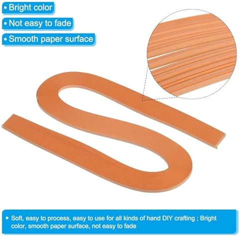 PATIKIL 240pcs Quilling Strips Paper 1/8"(3mm) 21"(54cm) Origami Paper Quilling Strip for Art DIY Hand Craft Christmas, Orange