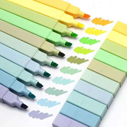 Vitoler Highlighters, Cute Assorted Colors, No Bleed Chisel Tip,10Pcs | Cute Pastel,No Bleed,Bible Study for Journaling Planner Notes School Supplie