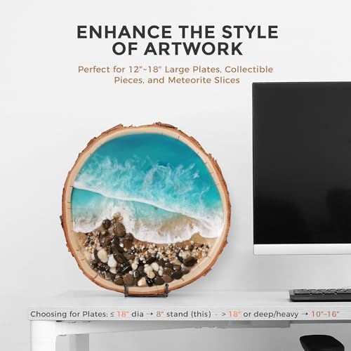 TR-LIFE Plate Stands/Holder for Display, 8 Inch, Large, Metal Frame for Picture, Decorative Platter, Book, Photo Easel (2 Pack)