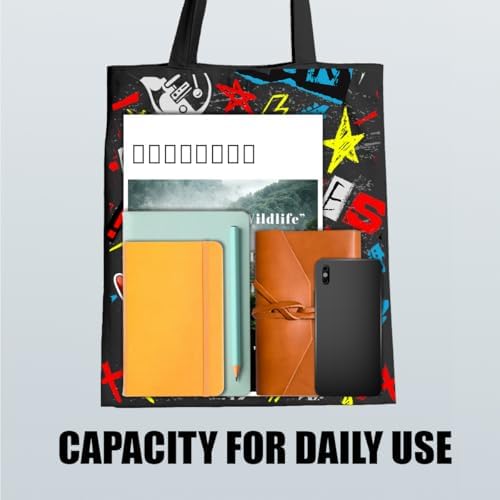 Canvas Tote Bag Gifts for Women Music Dance Sewing Lovers, Double-Sided Print Bags