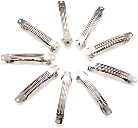 20Pcs Iron Hair Clip 59x6mm Metal French Hair Barrette Platinum for DIY Hairbow Jewelry Making