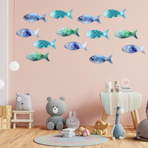 Gerrii 72 Pieces Blank Wood Fish Cutouts Hanging Ornaments for DIY Crafts