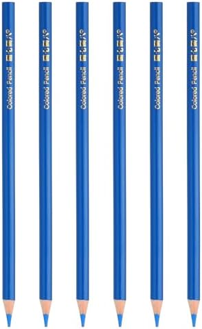 PATIKIL Medium Blue Colored Pencils Set,6 Pcs Oil Color Pencils Wooden Coloring Drawing Pencil for Artists Art Painting