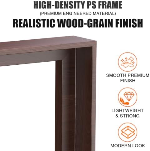 Canvas Floater Frame for 1”–1.25”Deep Gallery Wrapped Canvas, Wood-Look Floating Frame Wall Artwork for Oil Paintings, Gallery Bedroom, Living Room, Studio, Made in USA (Dark Walnut,12x20)