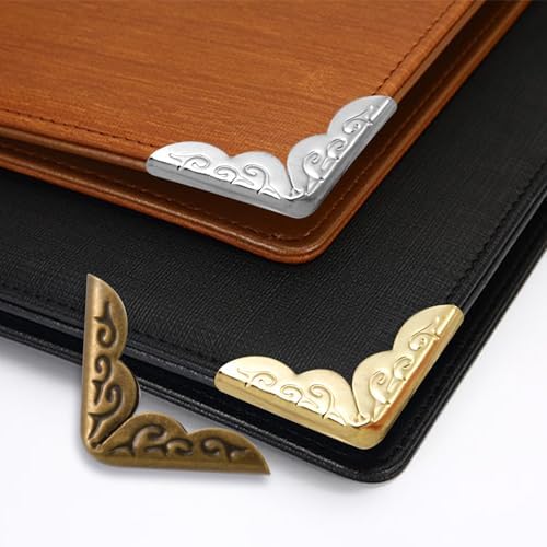 Metal Book Corner Protectors, 80-Pack Vintage Iron Covers & Albums