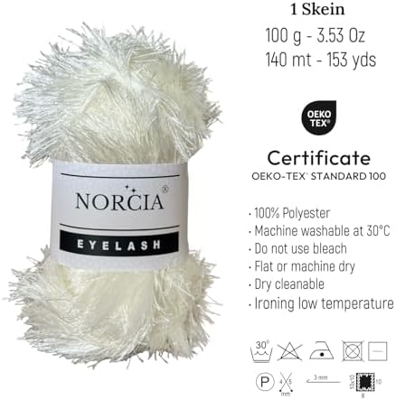 Eyelash Yarn Fun Fur Yarn(3 * 100g-3.5oz) (3 * 153yds-140mt) Fuzzy Premium Soft Crochet DIY Hand Knitting 100% Polyester
