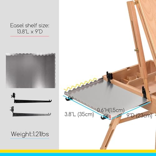 MEEDEN Aluminum French Easel Side Tray: Tray Shelf for Painting Easel