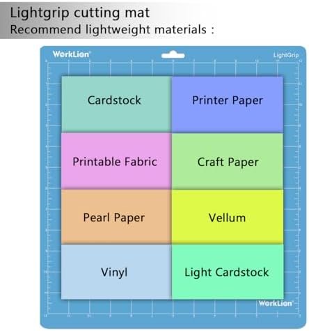 Cutting mat 12x12 Compatible With Silhouette Cameo 4/5/3/2/1(6 mats-4 Standard Adhesive,1Light Adhesive, 1Strong Adhesive) Adhesive Cutting Mat for Crafts, Quilting, Sewing, Scrapbooking and All Arts