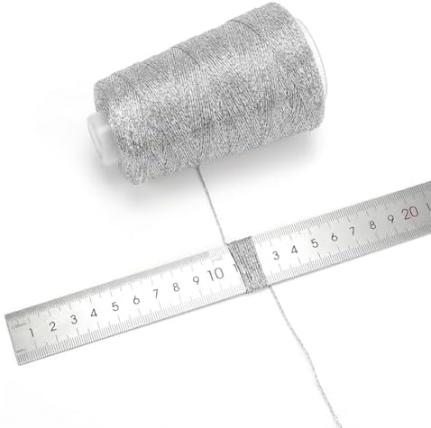 Metallic Crochet Thread, 80g Lurex Yarn for Charms (Sliver)