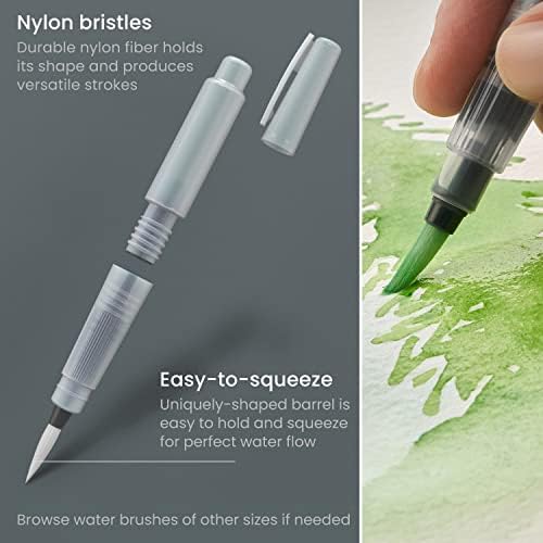 ARTEZA Watercolor Paint Set, 12 Earth Tone Half Pans with Water Brush