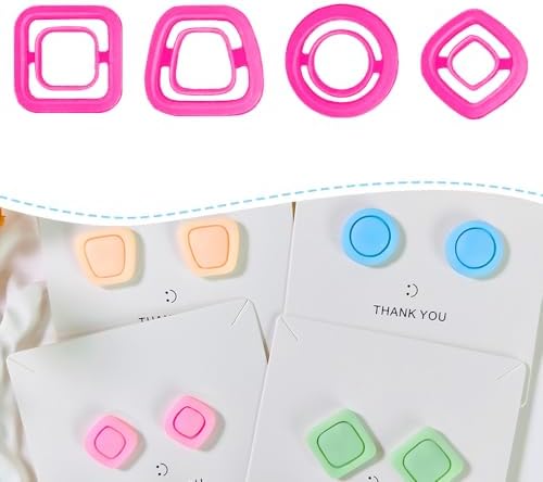 Xaekicr Polymer Clay Cutters Geometric Stud Earring Set – 4 Pairs Modern Clay Cutters for Polymer Clay Jewelry, Clay Tools and Molds for DIY Earrings