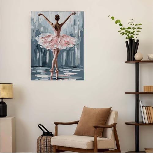 niurenmaoyi Ballet Dancer Paint by Numbers Kit for Adult Beginner,16X20in
