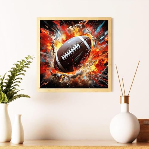 Football Diamond Art Kits for Adults, Diamond Painting Kits 14x14 Inch | Diamond Painting Kits for Adults Beginners, Gem Art, 5D Full Drill, DIY Arts and Crafts for Gift Home or Decor