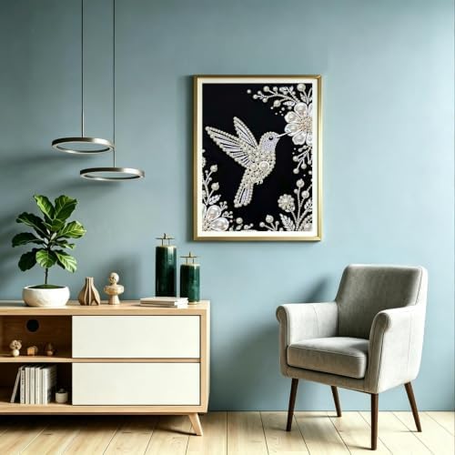 Hummingbird Pearl Diamond Painting Kits for Adults Beginner,Dot Art 12x16In