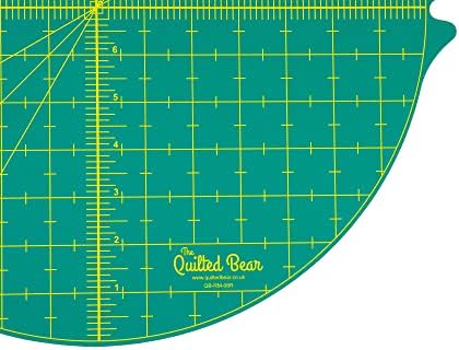 The Quilted Bear Rotating Cutting Mat - Circular 14" x 14" Self Healing 360° Rotating Craft Cutting Mat with Innovative Locking Mechanism for Quilting, Sewing, Dressmaking & Crafts (Green)