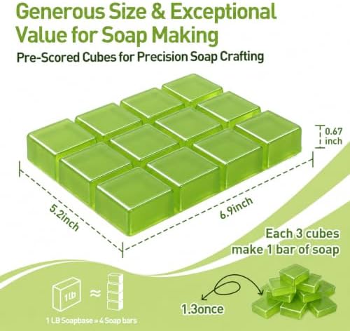 Melt and Pour Soap Base, Pre-Cut DIY Soap Craftrs,1LB Aloe Vera