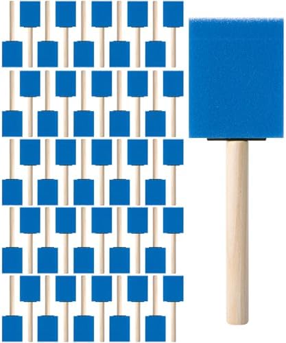 Bates- Foam Paint Brushes 2 Inch, 50 Pack, Blue 2 Inch Foam Brushes for Painting with Lightweight Wooden Handles