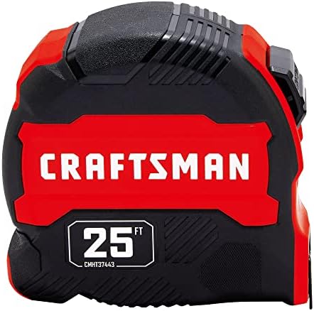 CRAFTSMAN 25-Ft Tape Measure with Fraction Marketing, Retractable, Manual-Locking Blade (CMHT37443S)