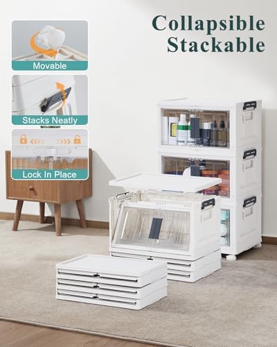 OlarHike 23QT Storage Bins with Lids for Closet, Office, Dorm, 3 Pack