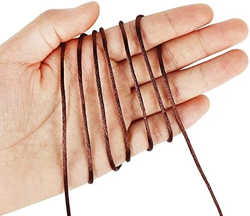 Tenn Well 295ft 2mm Satin Cord Brown Nylon for Macrame Bracelets