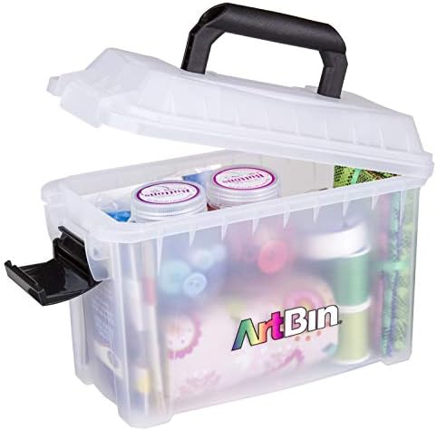 ArtBin 6815AG Mini Sidekick Carrying Case, Portable Art & Craft Organizer with Handle, [1] Plastic Storage Case, Clear