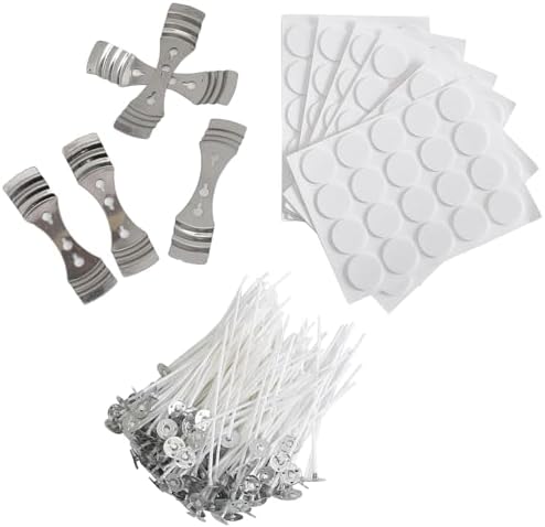 Candle Wicks Kit 120PCS 4 Inch Candle Making Wicks with Candle Holders,Candle Sticks,Candle Strings More Thick 100% Cotton Candle Wicks Candle Making Supplies Candle Wicks for Candle Making Candle Diy