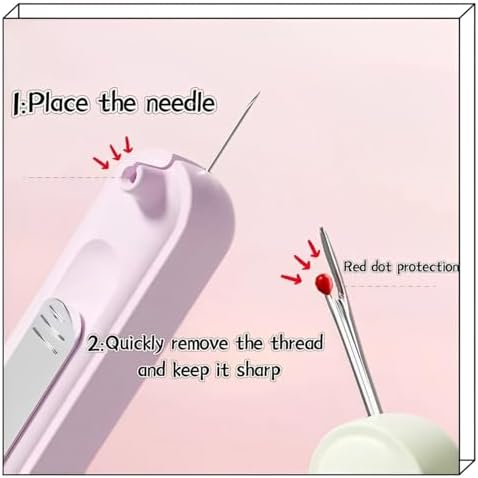 Upgraded 2 in 1 Automatic Needle Threaders Seam Ripper,Quilting Supplies Sewing Kit,Quick Sewing Machine Loop Needle Threaders (2PCS-Purple,Green)