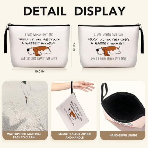 Basset Hound Gifts Makeup Bag, Dog Gifts for Dog Lovers for Women Friend