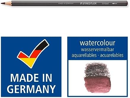 Staedtler Water-Soluble Tinted Graphite Pencils, Watercolor Artist Set, Pre-sharpened, 12 Colors in Metal Tin, 14610T M12