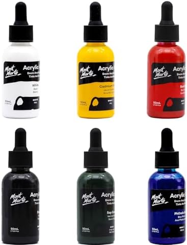 Mont Marte Acrylic Ink Premium 50ml - Sap Green, Acrylic Inks for Artists, Fluoro Colors, Ideal for Air Brush, Pouring Art, Scrapbooking, Ink Drawing, Mixed Media
