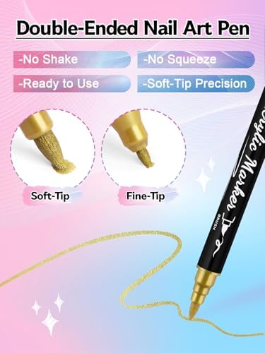 12 Colors Nail Art Pens Set, Kalolary Nail Art Markers 3D Nail Polish Pens