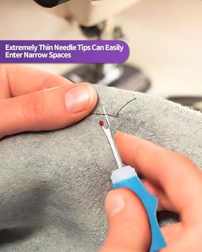 Needle and Thread Seam Ripper, Rippers for Sewing and Thread (Navy Blue)