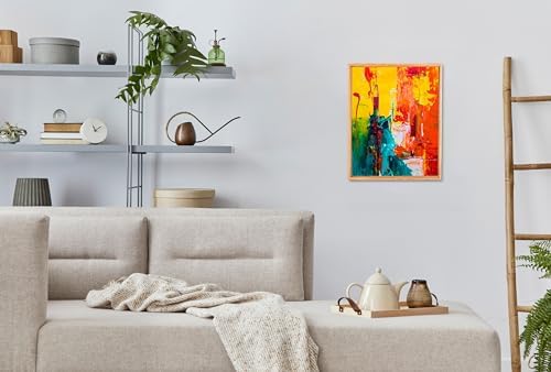 SNOWECRAFT Blank Canvas | 11x14 in Modern Framed Art in Natural Wood Color