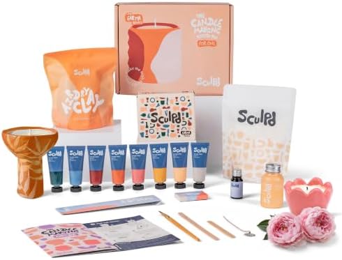 Sculpd Candle Making Kit, 1 Candle, Peony Rose Fragrance, Earth Tones
