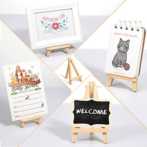 Mimorou 100 Pieces Mini Wooden Easel Stands Tripod Display Tabletop,None